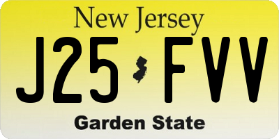 NJ license plate J25FVV