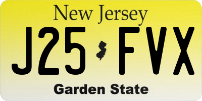 NJ license plate J25FVX