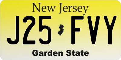 NJ license plate J25FVY