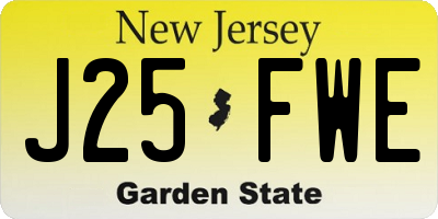NJ license plate J25FWE