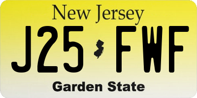 NJ license plate J25FWF