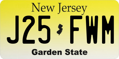 NJ license plate J25FWM