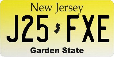 NJ license plate J25FXE