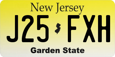 NJ license plate J25FXH