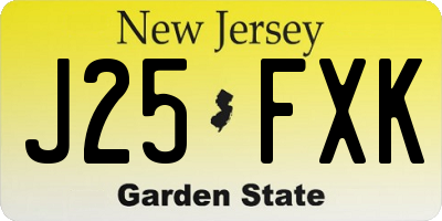 NJ license plate J25FXK