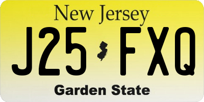 NJ license plate J25FXQ