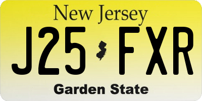 NJ license plate J25FXR