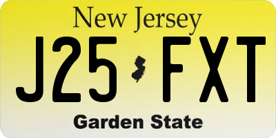 NJ license plate J25FXT