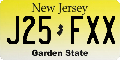 NJ license plate J25FXX