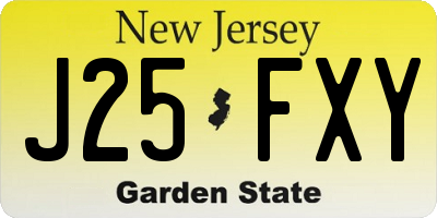 NJ license plate J25FXY