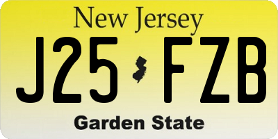 NJ license plate J25FZB