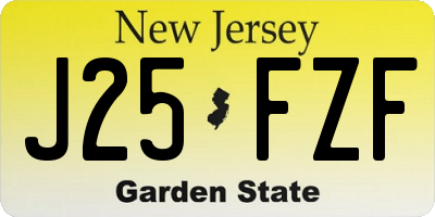 NJ license plate J25FZF