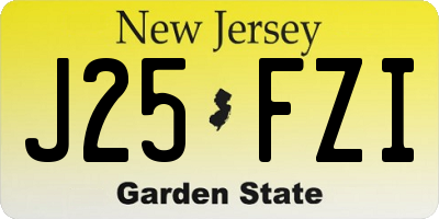 NJ license plate J25FZI