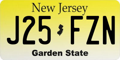 NJ license plate J25FZN