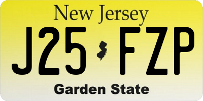 NJ license plate J25FZP