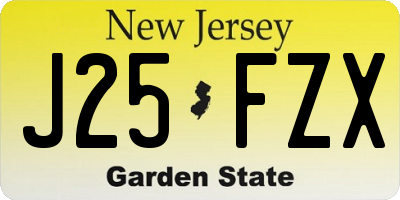 NJ license plate J25FZX
