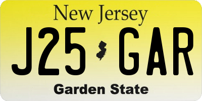 NJ license plate J25GAR