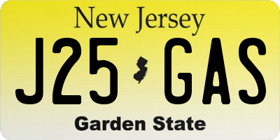 NJ license plate J25GAS