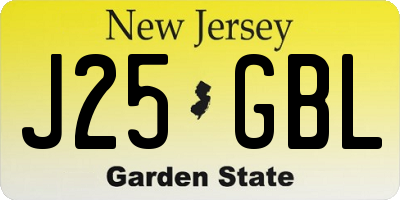 NJ license plate J25GBL