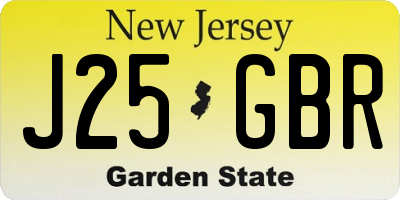 NJ license plate J25GBR
