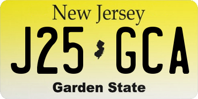 NJ license plate J25GCA