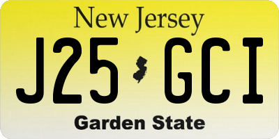 NJ license plate J25GCI