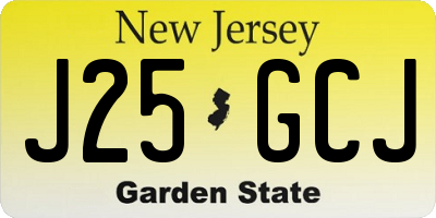 NJ license plate J25GCJ