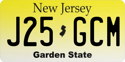 NJ license plate J25GCM