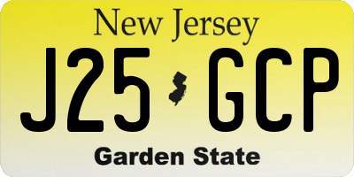 NJ license plate J25GCP