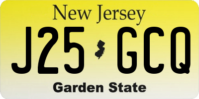 NJ license plate J25GCQ