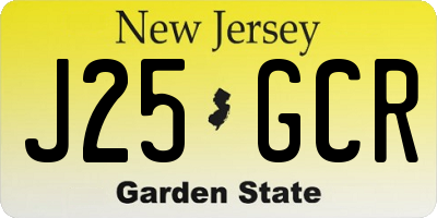 NJ license plate J25GCR