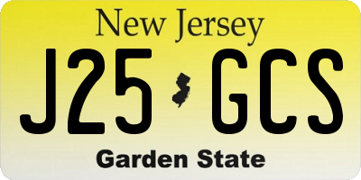 NJ license plate J25GCS