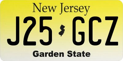 NJ license plate J25GCZ