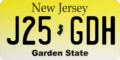 NJ license plate J25GDH