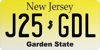 NJ license plate J25GDL