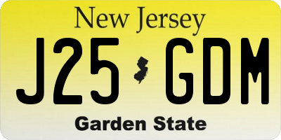 NJ license plate J25GDM