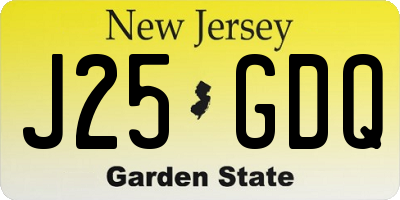 NJ license plate J25GDQ