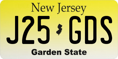 NJ license plate J25GDS