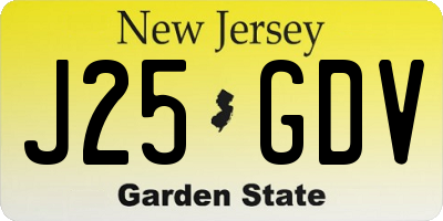 NJ license plate J25GDV