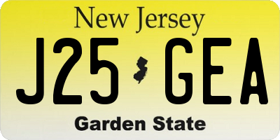 NJ license plate J25GEA