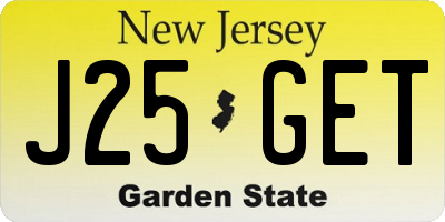 NJ license plate J25GET