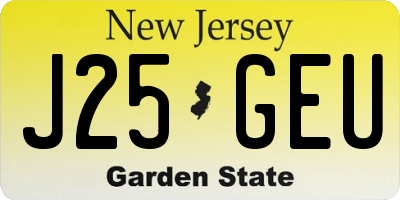 NJ license plate J25GEU