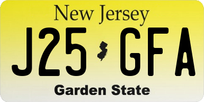NJ license plate J25GFA