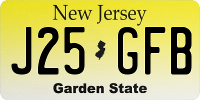 NJ license plate J25GFB