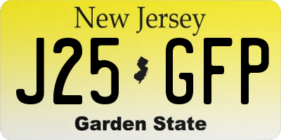 NJ license plate J25GFP