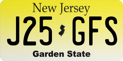 NJ license plate J25GFS