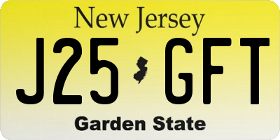 NJ license plate J25GFT