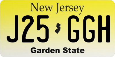 NJ license plate J25GGH