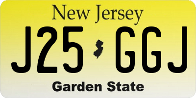 NJ license plate J25GGJ