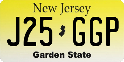 NJ license plate J25GGP